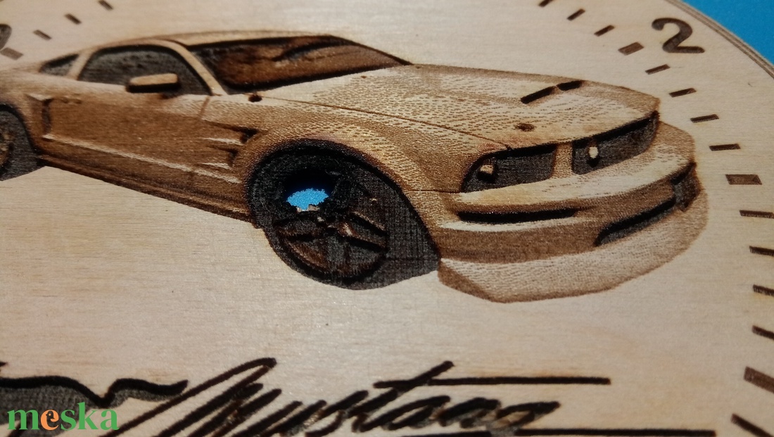 Húsvétra ajándékba: Ford Mustang mintás falióra. USA autó rajongónak, veteránosnak. - otthon & életmód - dekoráció - fali és függő dekoráció - falióra & óra - Meska.hu