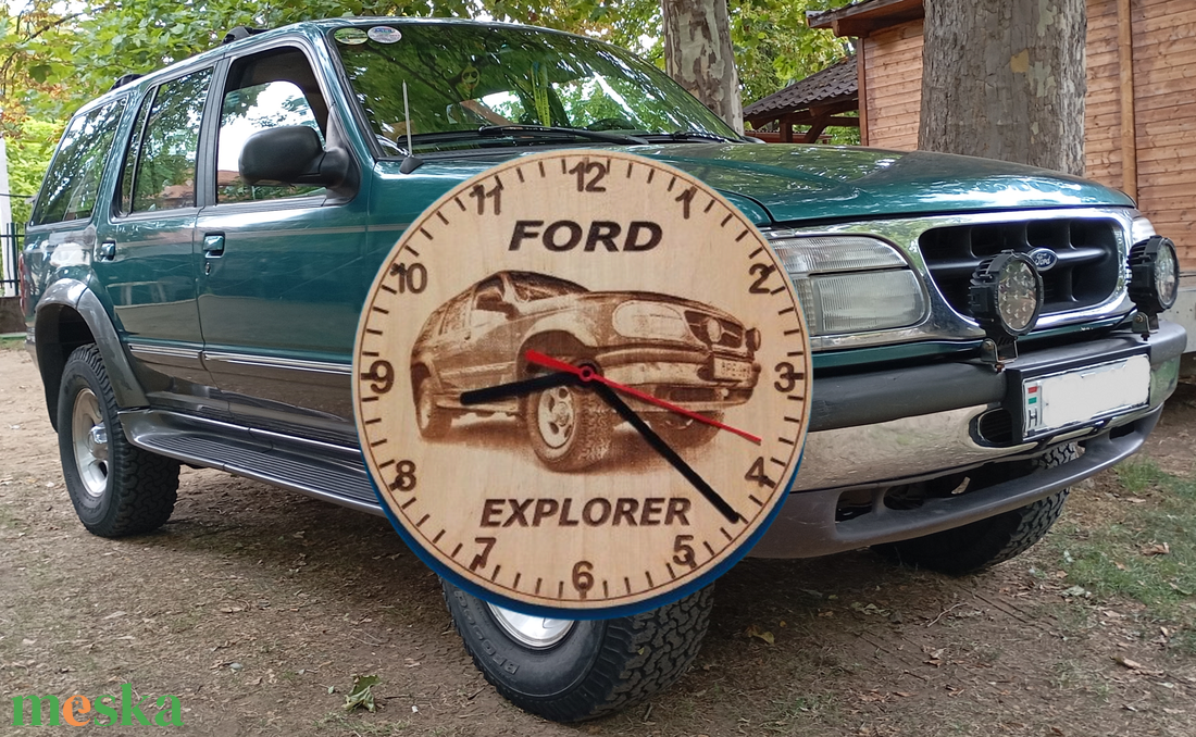 Ford Explorer mintás falióra. Ajándékba: USA autó rajongónak, veteránosnak. - otthon & életmód - dekoráció - fali és függő dekoráció - falióra & óra - Meska.hu