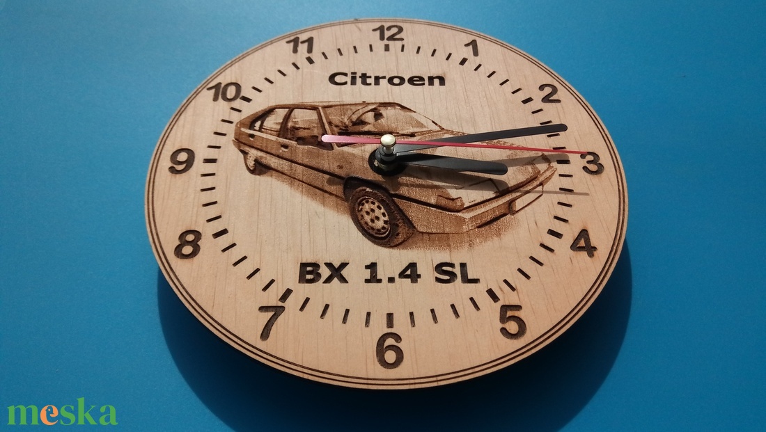 Citroen BX 1.4 SL mintás falióra. Ajándékba: autó rajongónak, veteránosnak. - otthon & életmód - dekoráció - fali és függő dekoráció - falióra & óra - Meska.hu