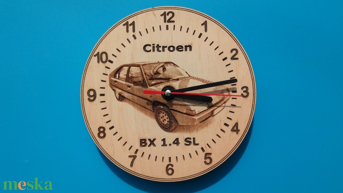 Citroen BX 1.4 SL mintás falióra. Ajándékba: autó rajongónak, veteránosnak. - otthon & életmód - dekoráció - fali és függő dekoráció - falióra & óra - Meska.hu