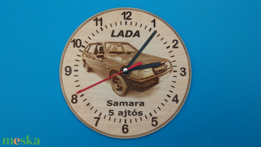 LADA Samara (5 ajtós) mintás falióra. Ajándékba: autó rajongónak, veteránosnak. - otthon & életmód - dekoráció - fali és függő dekoráció - falióra & óra - Meska.hu