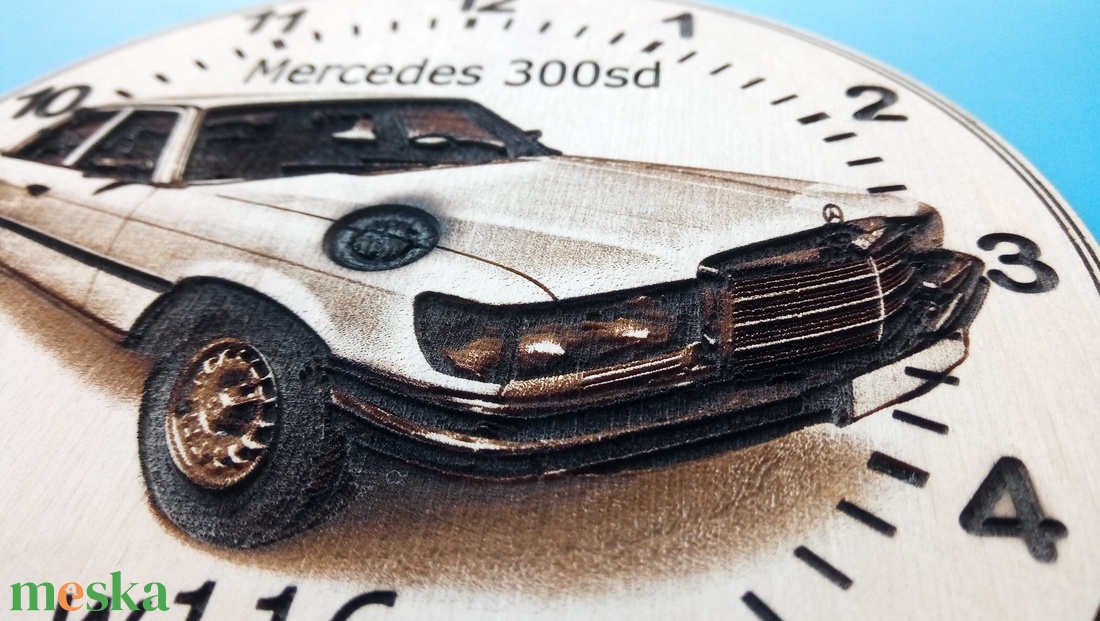 Mercedes 300sd (w116) mintás falióra. Ajándékba: autó rajongónak, veteránosnak. - otthon & életmód - dekoráció - fali és függő dekoráció - falióra & óra - Meska.hu