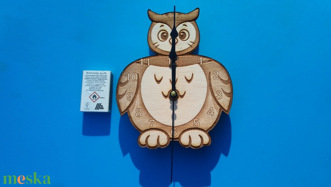 Húsvétra: Bagoly falióra. Gyermeknek, gyerekszobába. - otthon & életmód - dekoráció - fali és függő dekoráció - falióra & óra - Meska.hu