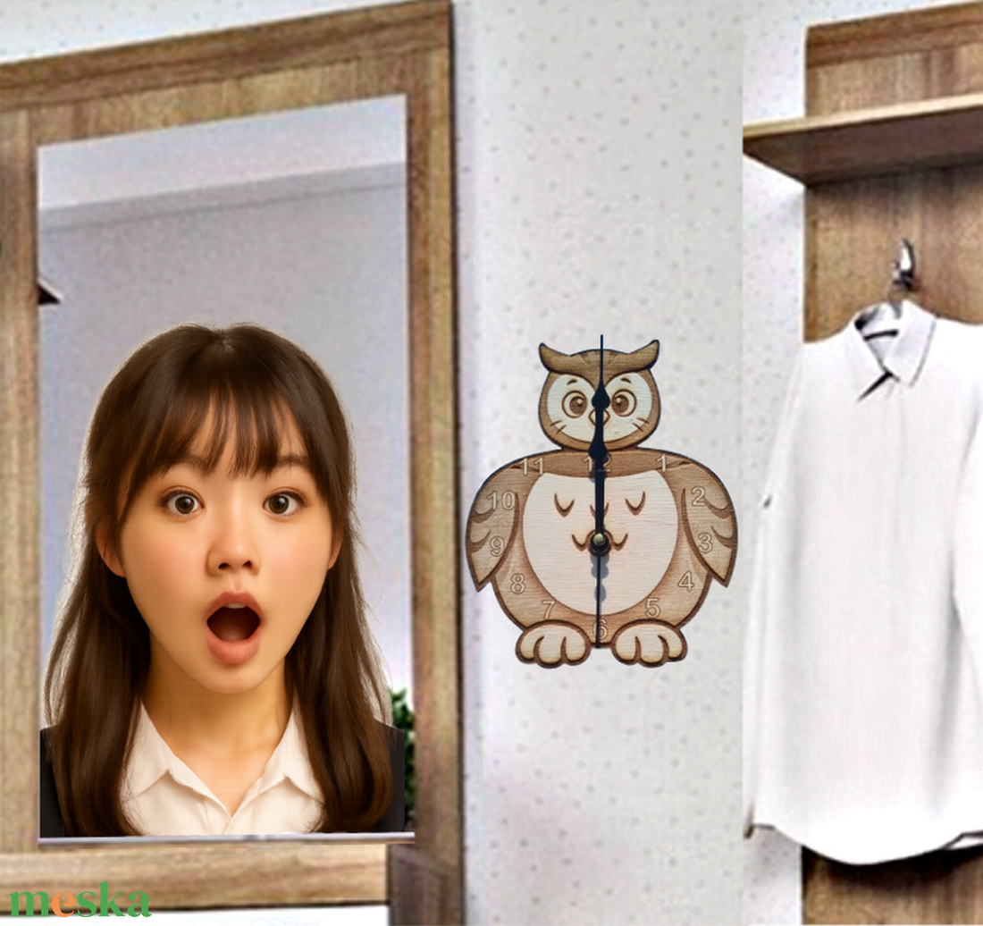 Húsvétra: Bagoly falióra. Gyermeknek, gyerekszobába. - otthon & életmód - dekoráció - fali és függő dekoráció - falióra & óra - Meska.hu