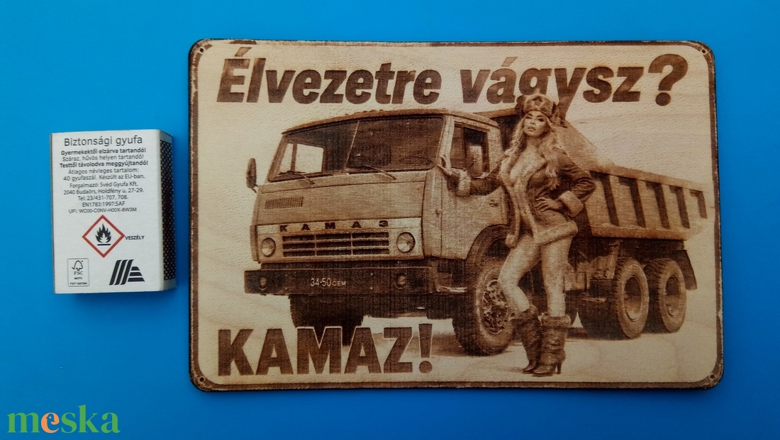 Vicces falikép, Kamazzal, csajszival. (rajz) - otthon & életmód - dekoráció - kép & falikép - fából készült kép - Meska.hu