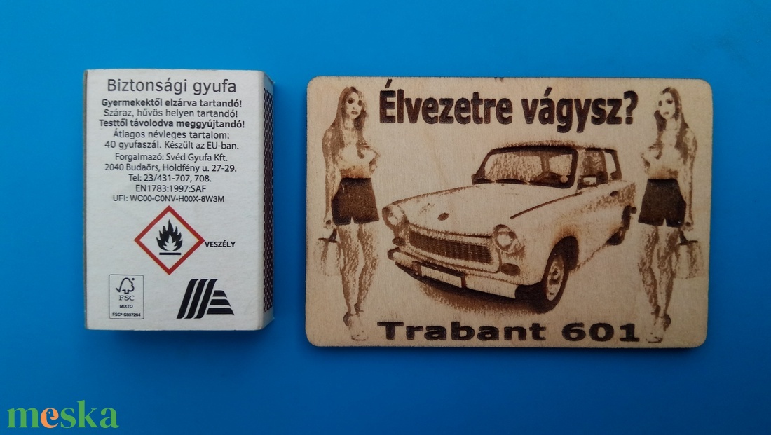 Trabant 601 limuzin mintás hűtőmágenes. Élvezetre vágysz? felirattal, lánnyal. - otthon & életmód - konyhafelszerelés, tálalás - konyhai dekoráció - hűtőmágnes - Meska.hu