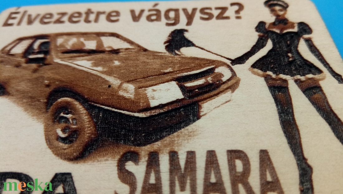LADA samara 5a hűtőmágenes. Retro stílus, 70-es évek. Élvezetre vágysz? felirattal, lánnyal. - otthon & életmód - konyhafelszerelés, tálalás - konyhai dekoráció - hűtőmágnes - Meska.hu