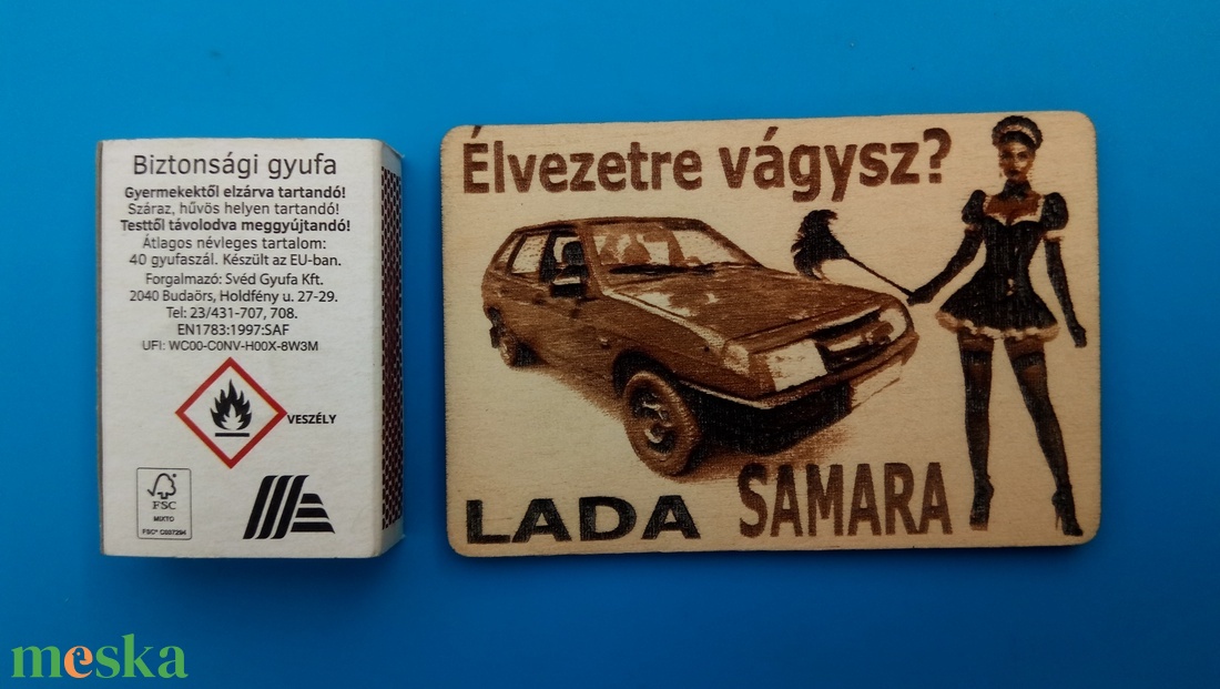 LADA samara 5a hűtőmágenes. Retro stílus, 70-es évek. Élvezetre vágysz? felirattal, lánnyal. - otthon & életmód - konyhafelszerelés, tálalás - konyhai dekoráció - hűtőmágnes - Meska.hu