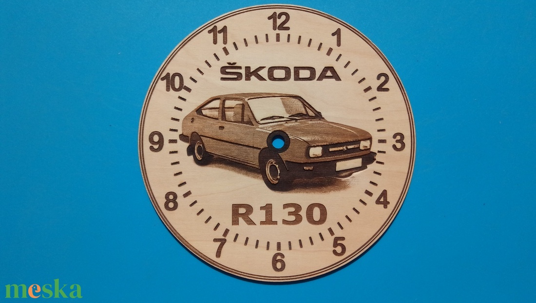 Skoda R130 mintás gravírozott ritka falióra. Óra, Skodásnak. rapid - otthon & életmód - dekoráció - fali és függő dekoráció - falióra & óra - Meska.hu