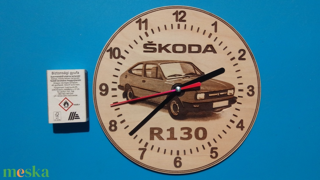 Skoda R130 mintás gravírozott ritka falióra. Óra, Skodásnak. rapid - otthon & életmód - dekoráció - fali és függő dekoráció - falióra & óra - Meska.hu