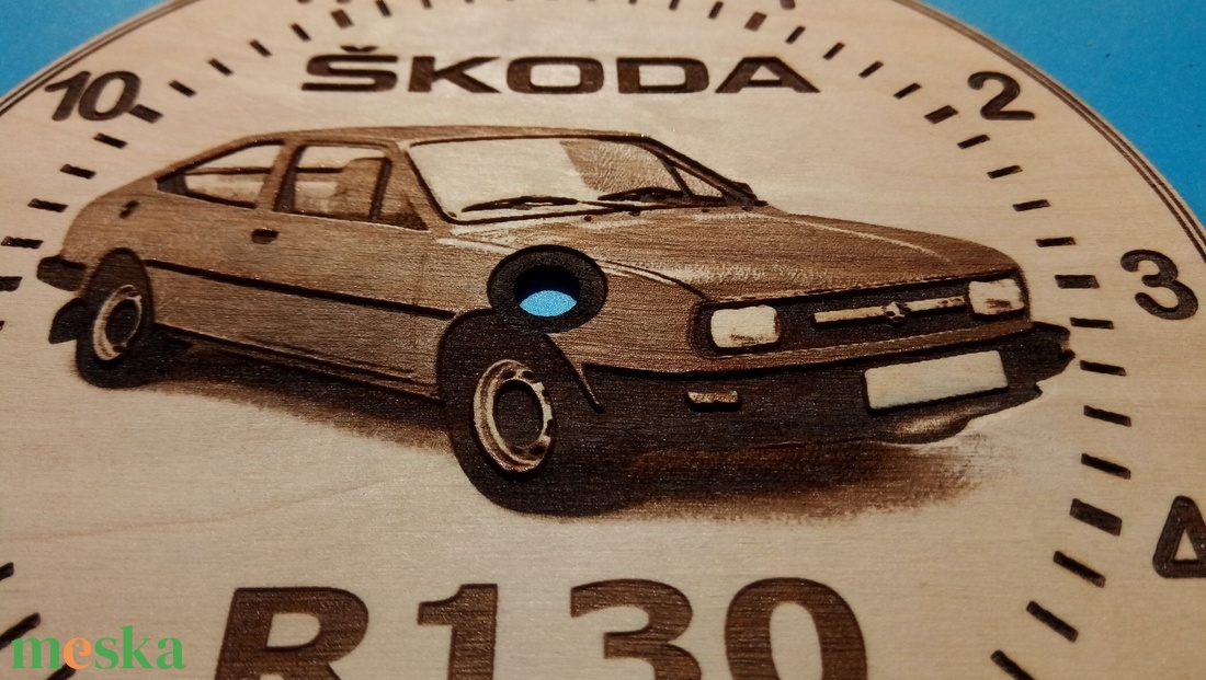 Skoda R130 mintás gravírozott ritka falióra. Óra, Skodásnak. rapid - otthon & életmód - dekoráció - fali és függő dekoráció - falióra & óra - Meska.hu