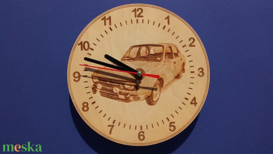 Skoda 105 mintás gravírozott ritka falióra. Óra, Skodásnak.  - otthon & életmód - dekoráció - fali és függő dekoráció - falióra & óra - Meska.hu