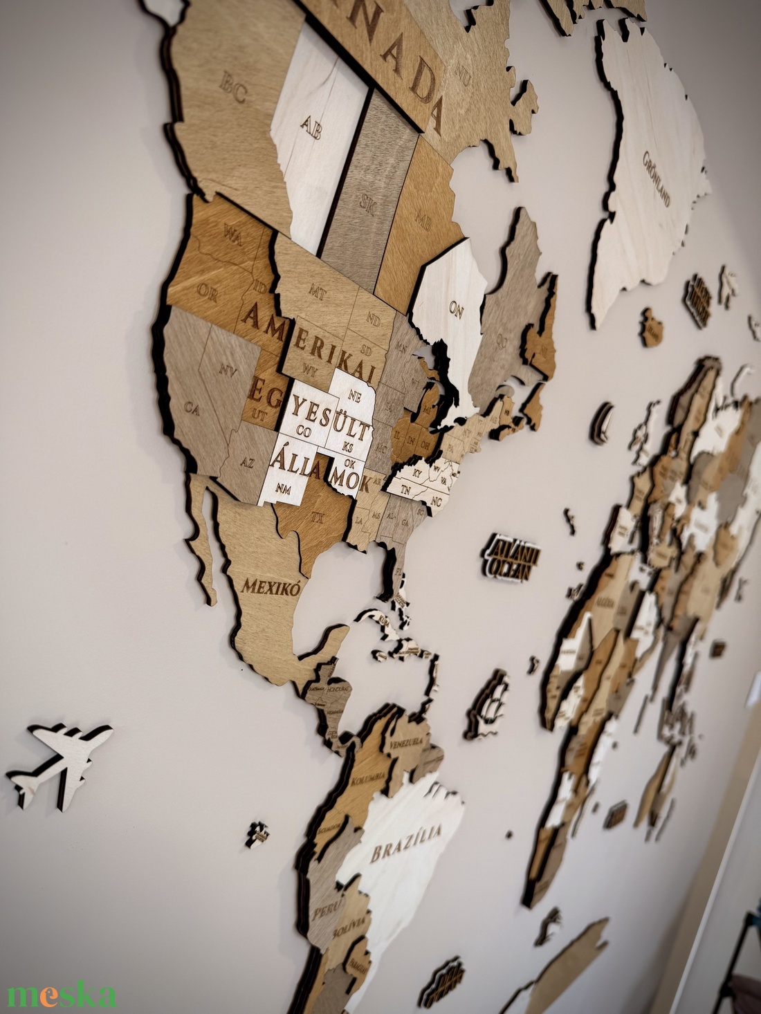 Fa világtérkép - otthon & életmód - dekoráció - fali és függő dekoráció - térkép - Meska.hu