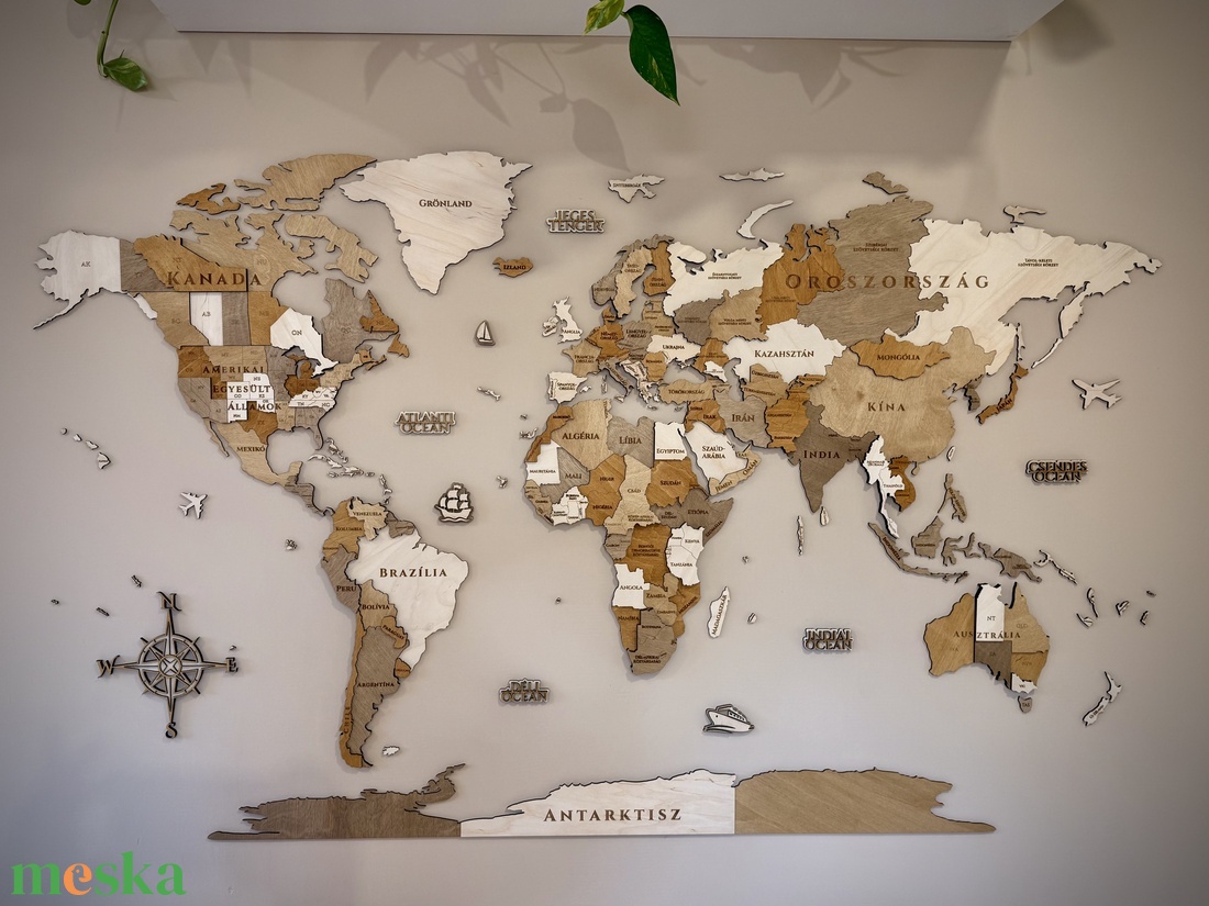 Fa világtérkép - otthon & életmód - dekoráció - fali és függő dekoráció - térkép - Meska.hu