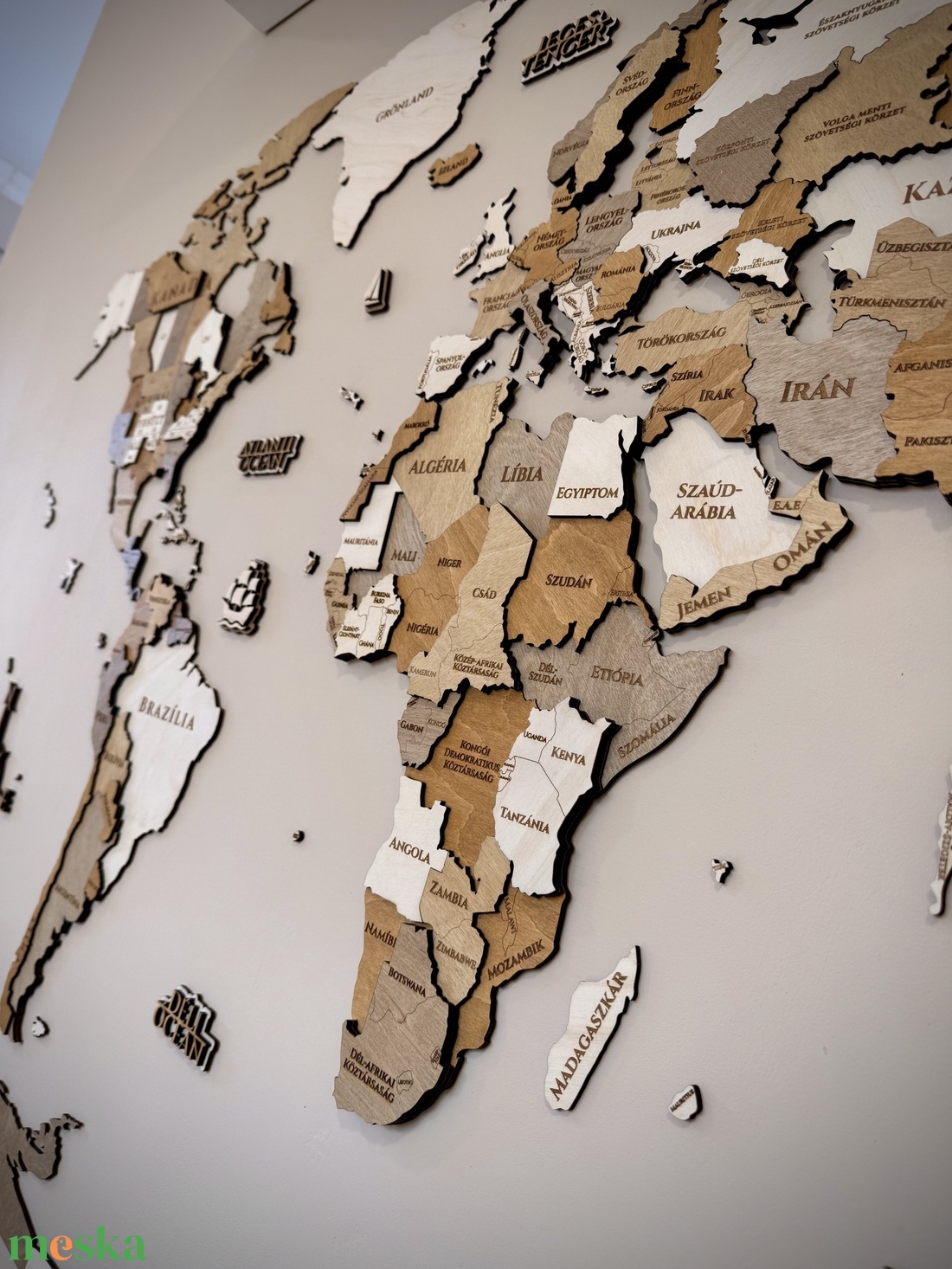 Fa világtérkép - otthon & életmód - dekoráció - fali és függő dekoráció - térkép - Meska.hu