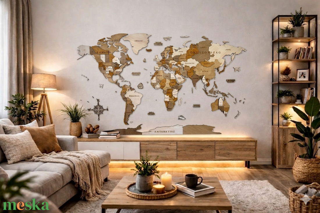 Fa világtérkép - otthon & életmód - dekoráció - fali és függő dekoráció - térkép - Meska.hu