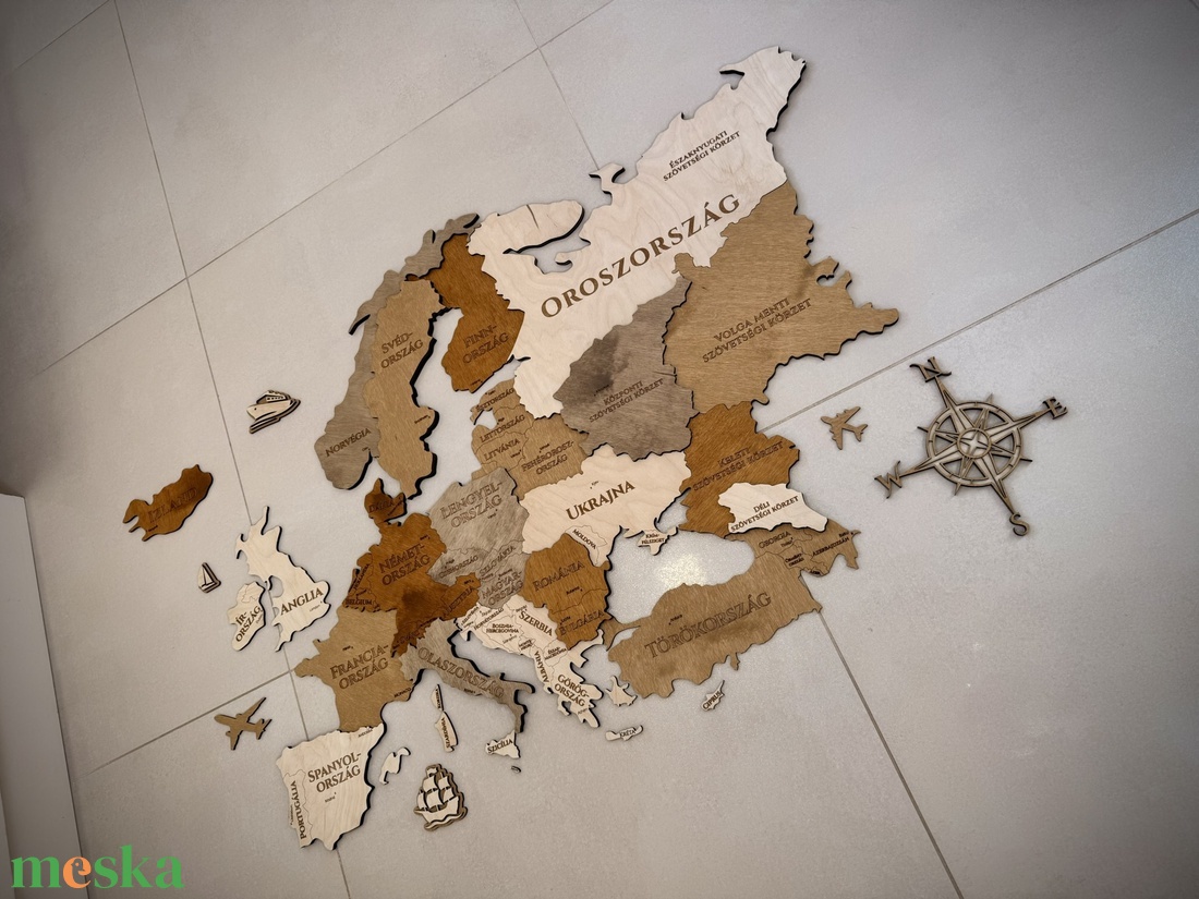 Európa térkép - otthon & életmód - dekoráció - fali és függő dekoráció - térkép - Meska.hu