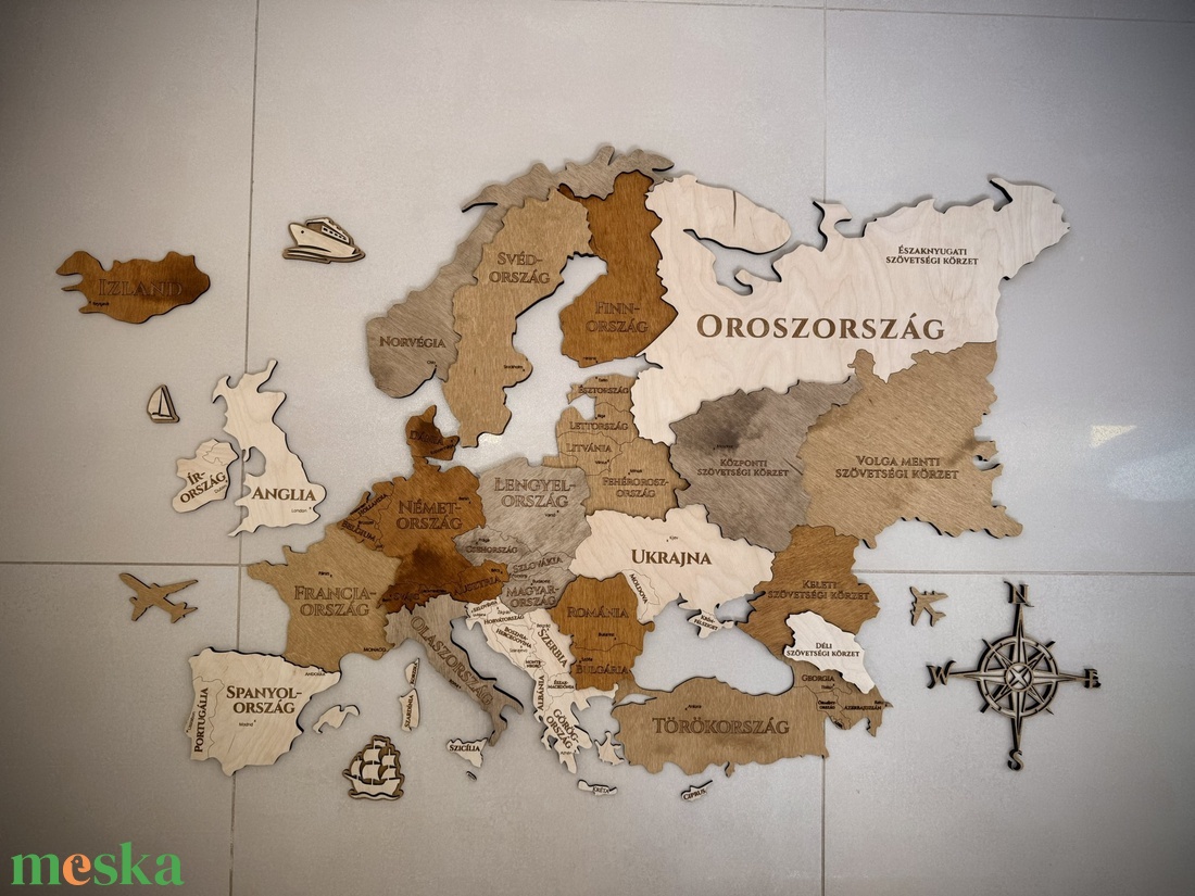 Európa térkép - otthon & életmód - dekoráció - fali és függő dekoráció - térkép - Meska.hu