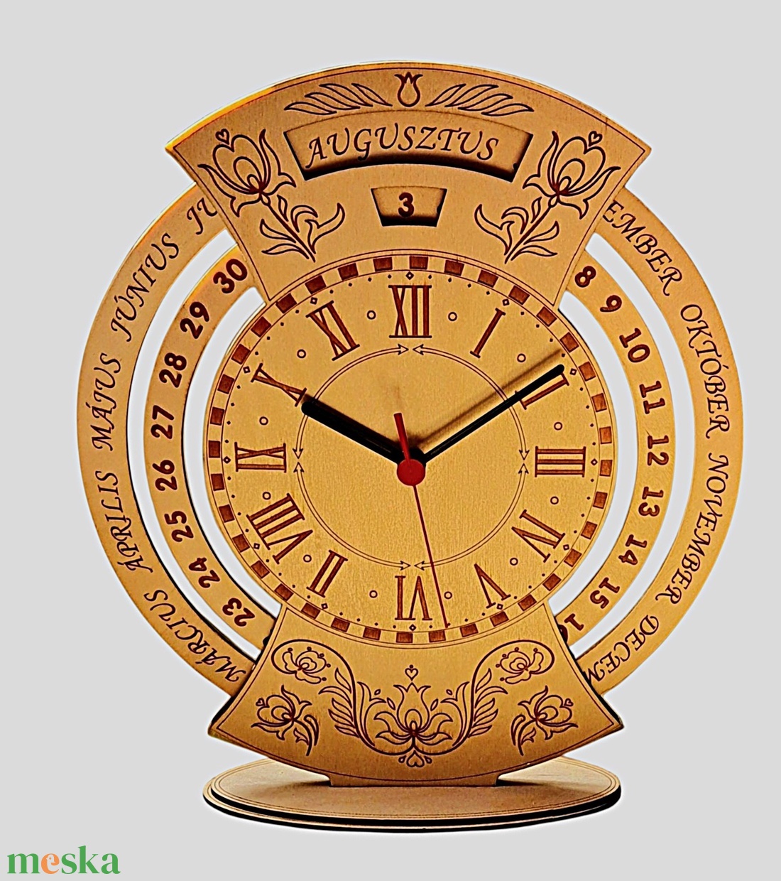 Öröknaptár órával - otthon & életmód - dekoráció - fali és függő dekoráció - falinaptár & öröknaptár - Meska.hu