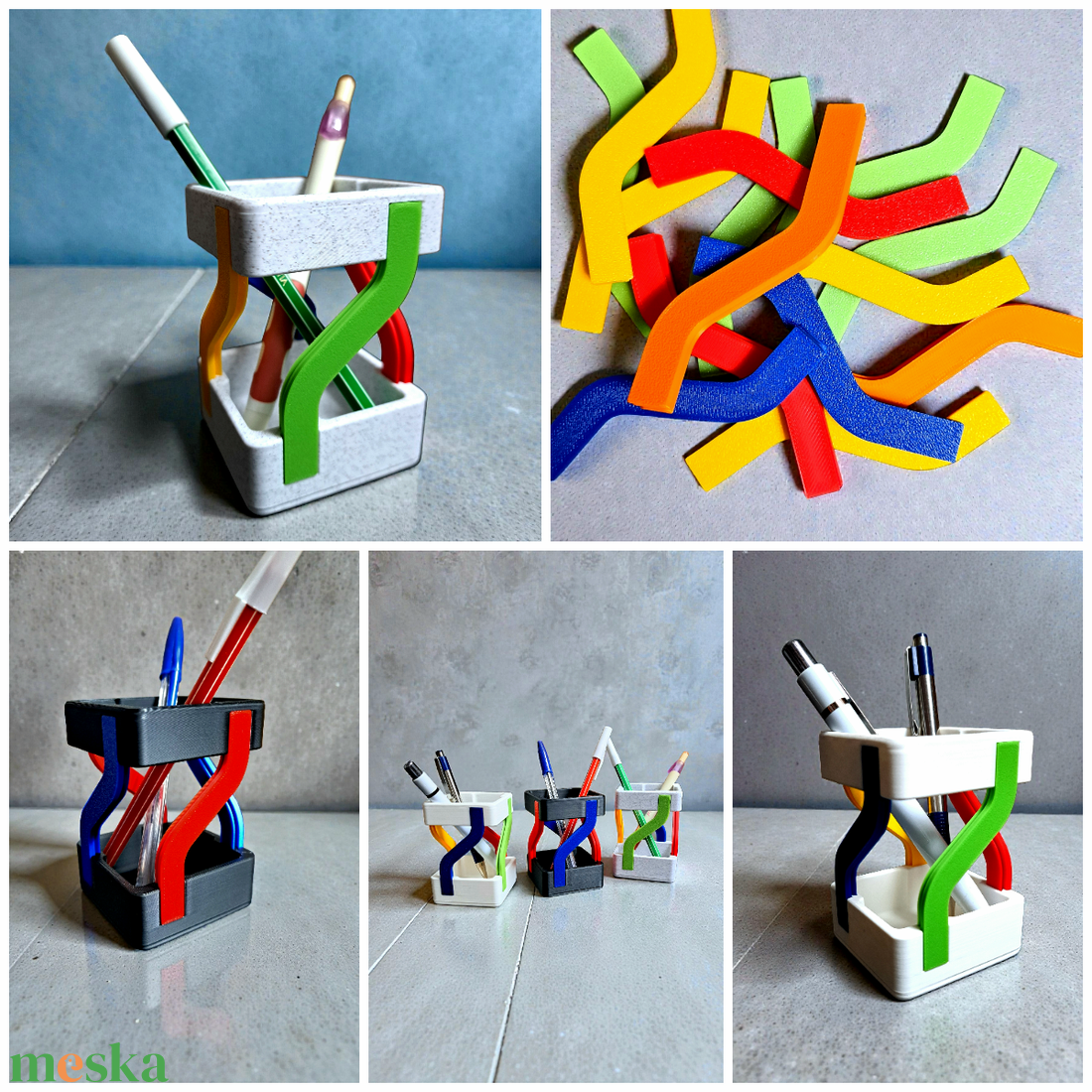 3D nyomtatott ceruzatartó TwistArt  - otthon & életmód - papír, írószer - ceruza & toll - Meska.hu