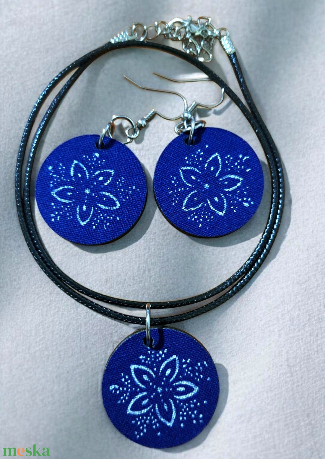 Kékfestő fülbevaló - esküvő - ékszer - ékszerszett - Meska.hu