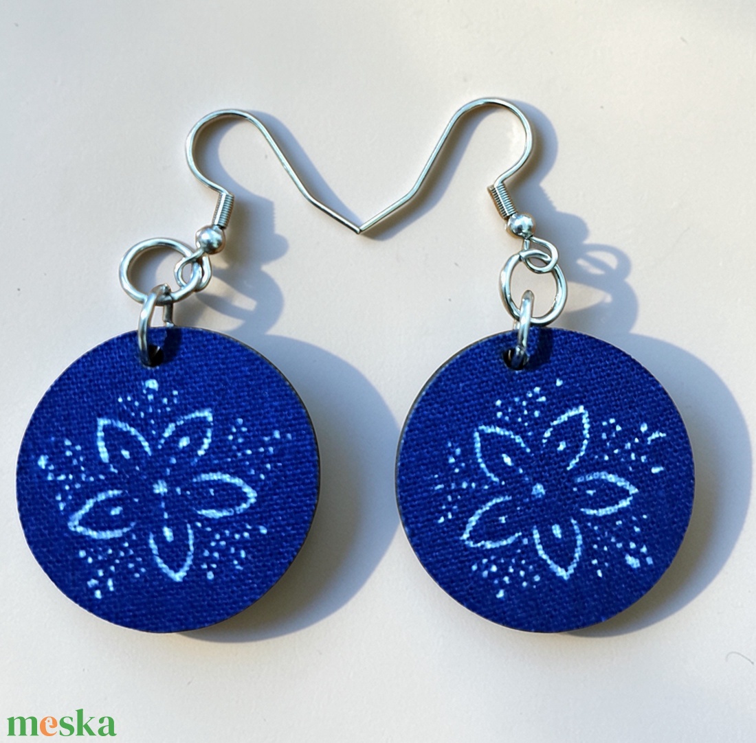 Kékfestő fülbevaló - esküvő - ékszer - ékszerszett - Meska.hu