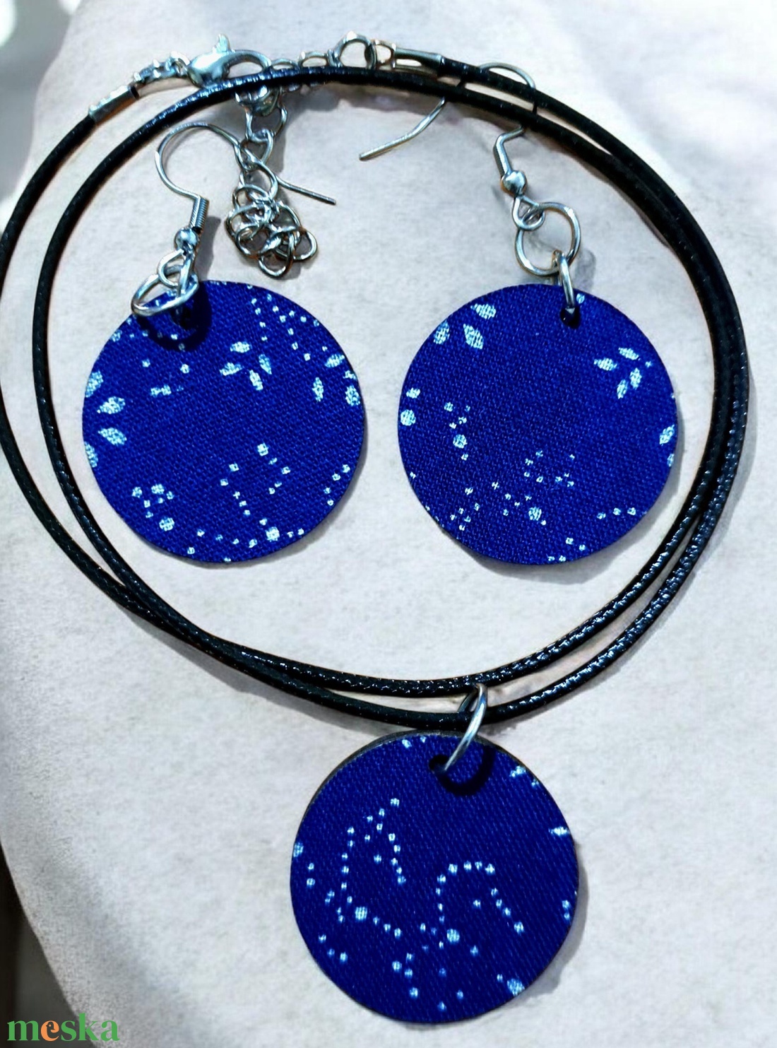 Kékfestő fülbevaló - esküvő - ékszer - ékszerszett - Meska.hu