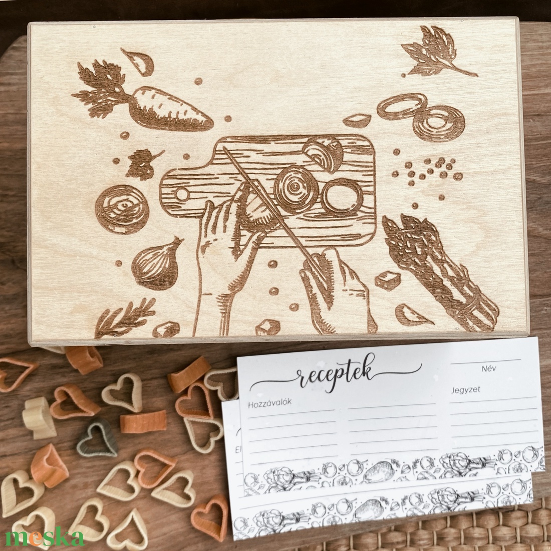 Egyedi Receptdoboz recept lapokkal Díszdobozban - otthon & életmód - konyhafelszerelés, tálalás - sütés, főzés - receptfüzet - Meska.hu