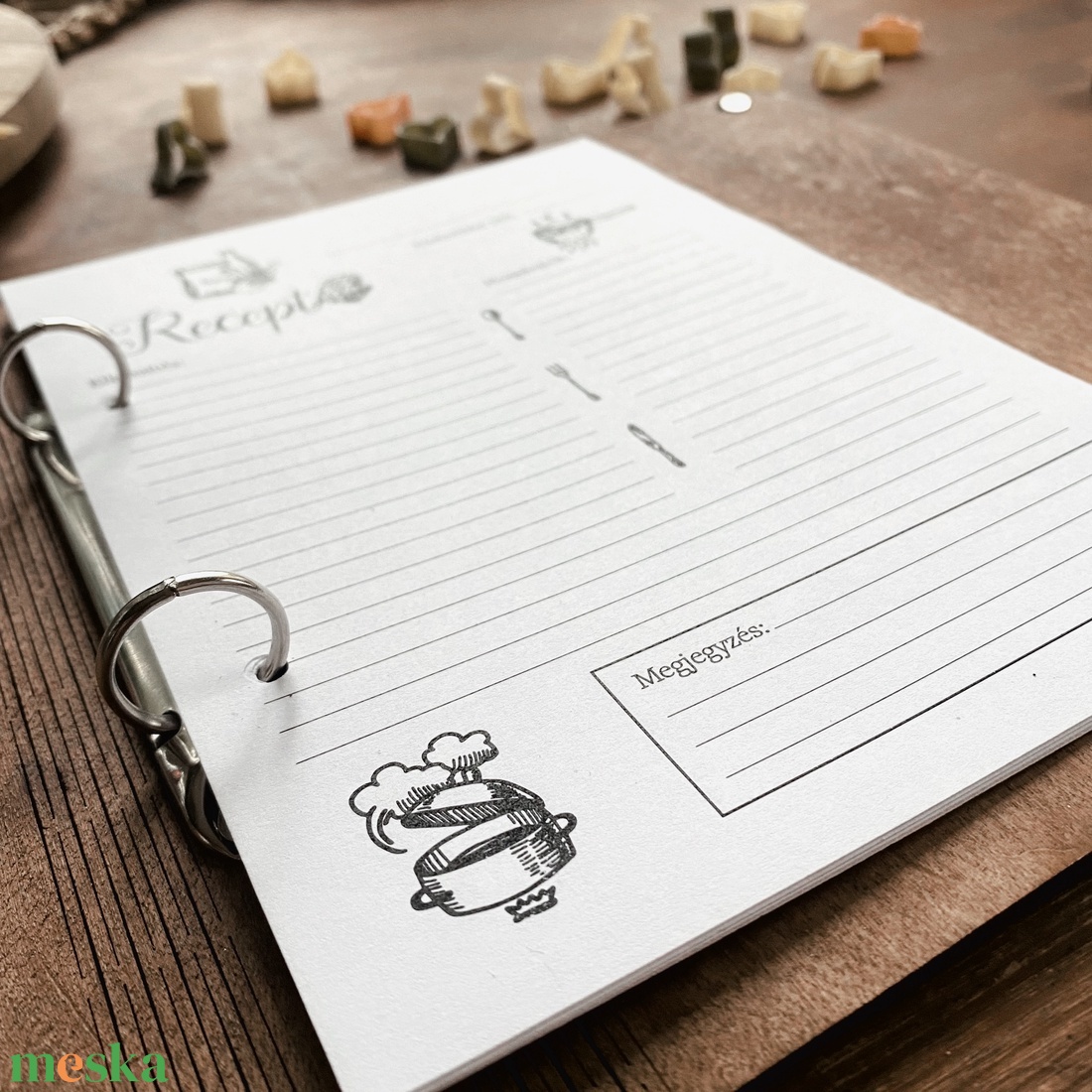 Egyedi receptfüzet receptlapokkal - otthon & életmód - konyhafelszerelés, tálalás - sütés, főzés - receptfüzet - Meska.hu