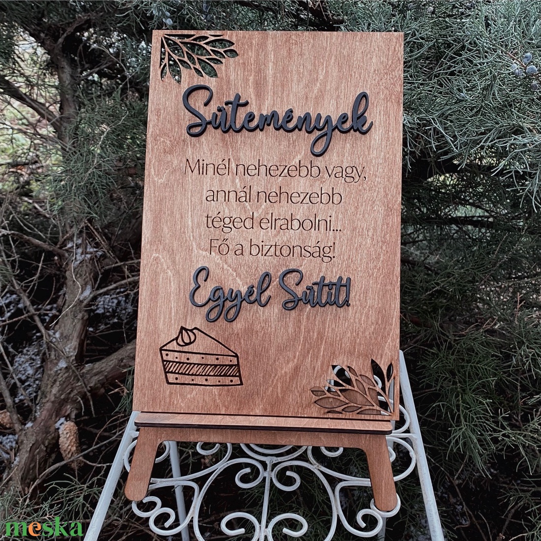 Vicces feliratos esküvői tábla - Sütemények - esküvő - dekoráció - tábla & jelzés - Meska.hu