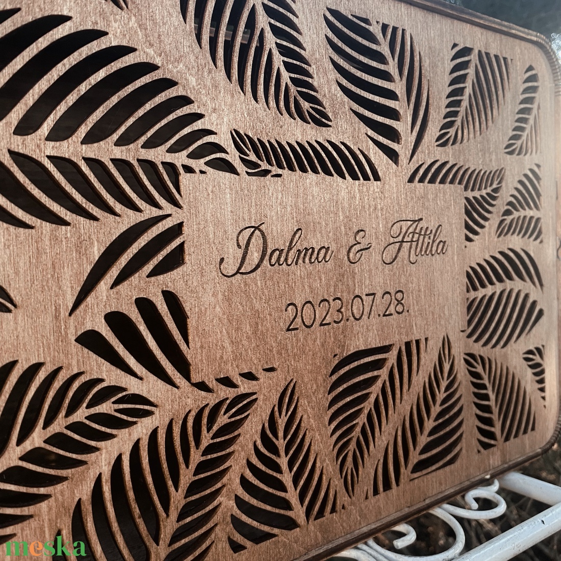 Borítékgyűjtő doboz levél mintás - Retró - Pénzgyűjtő - Esküvőre  - esküvő - dekoráció - helyszíni dekor - Meska.hu