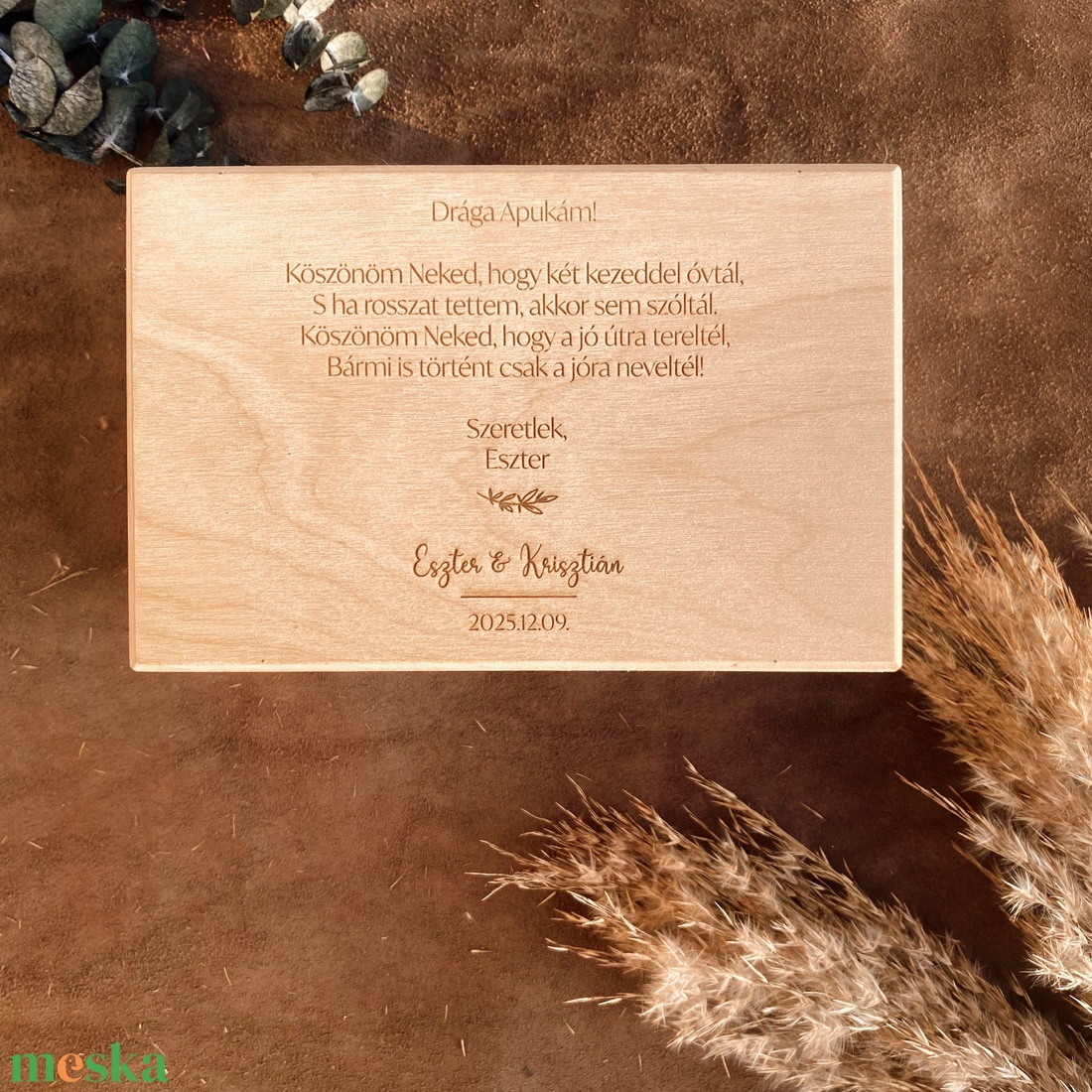 Egyedi gravírozott bicska fa díszdobozban - esküvő - emlék & ajándék - szülőköszöntő ajándék - Meska.hu
