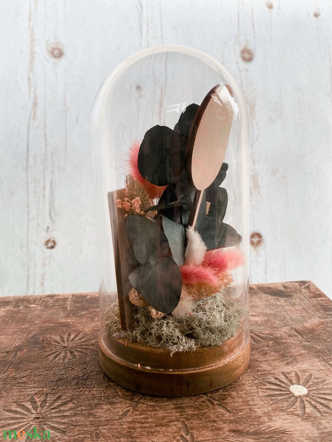 Esküvői Szülőköszöntő Ajándék szett � Üvegbúra száraz virágokkal � Bortartó - esküvő - emlék & ajándék - szülőköszöntő ajándék - Meska.hu