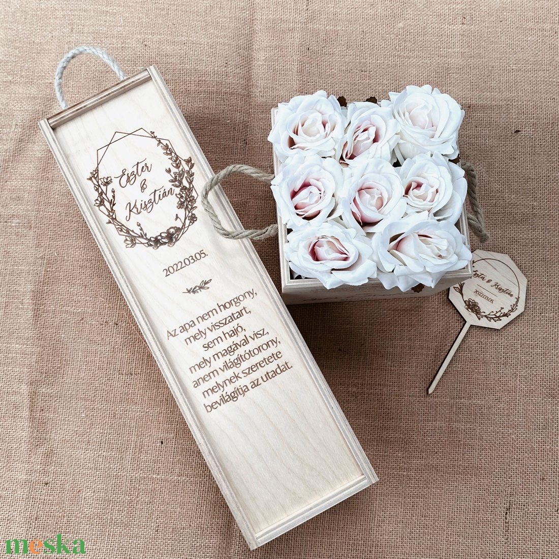 Esküvői Szülőköszöntő Ajándék � Virágbox fehér - esküvő - emlék & ajándék - szülőköszöntő ajándék - Meska.hu