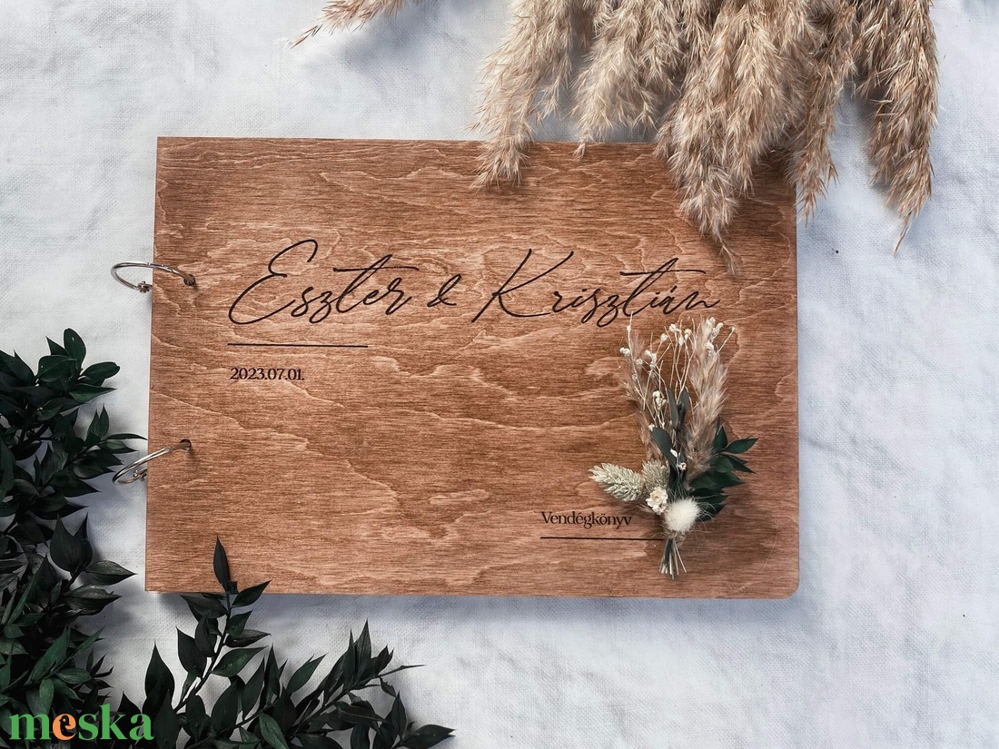 Esküvői vendégkönyv � Fa borítós � Természet - Barna - esküvő - emlék & ajándék - vendégkönyv - Meska.hu