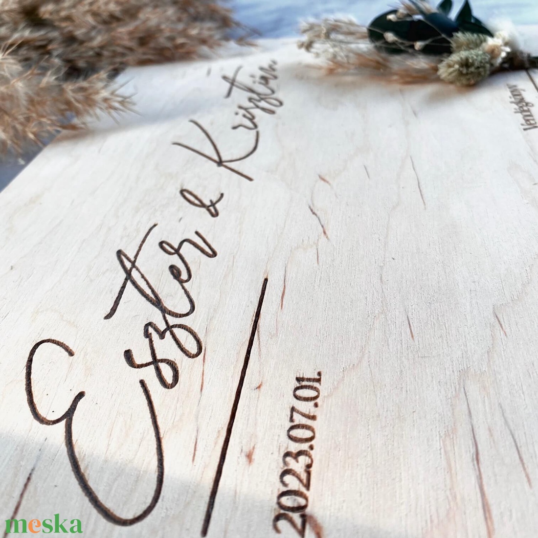 Esküvői vendégkönyv � Fa borítós natúr � Természet - esküvő - emlék & ajándék - vendégkönyv - Meska.hu