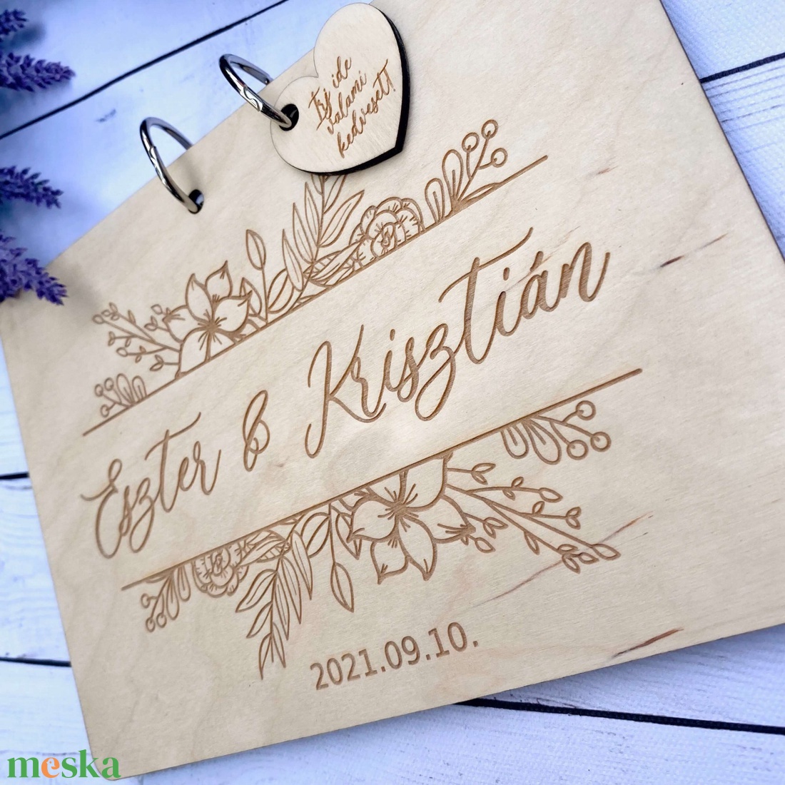 Esküvői vendégkönyv � Fa borítós natúr - esküvő - emlék & ajándék - vendégkönyv - Meska.hu