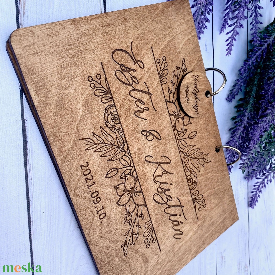 Esküvői vendégkönyv � Fa borítós barna - esküvő - emlék & ajándék - vendégkönyv - Meska.hu