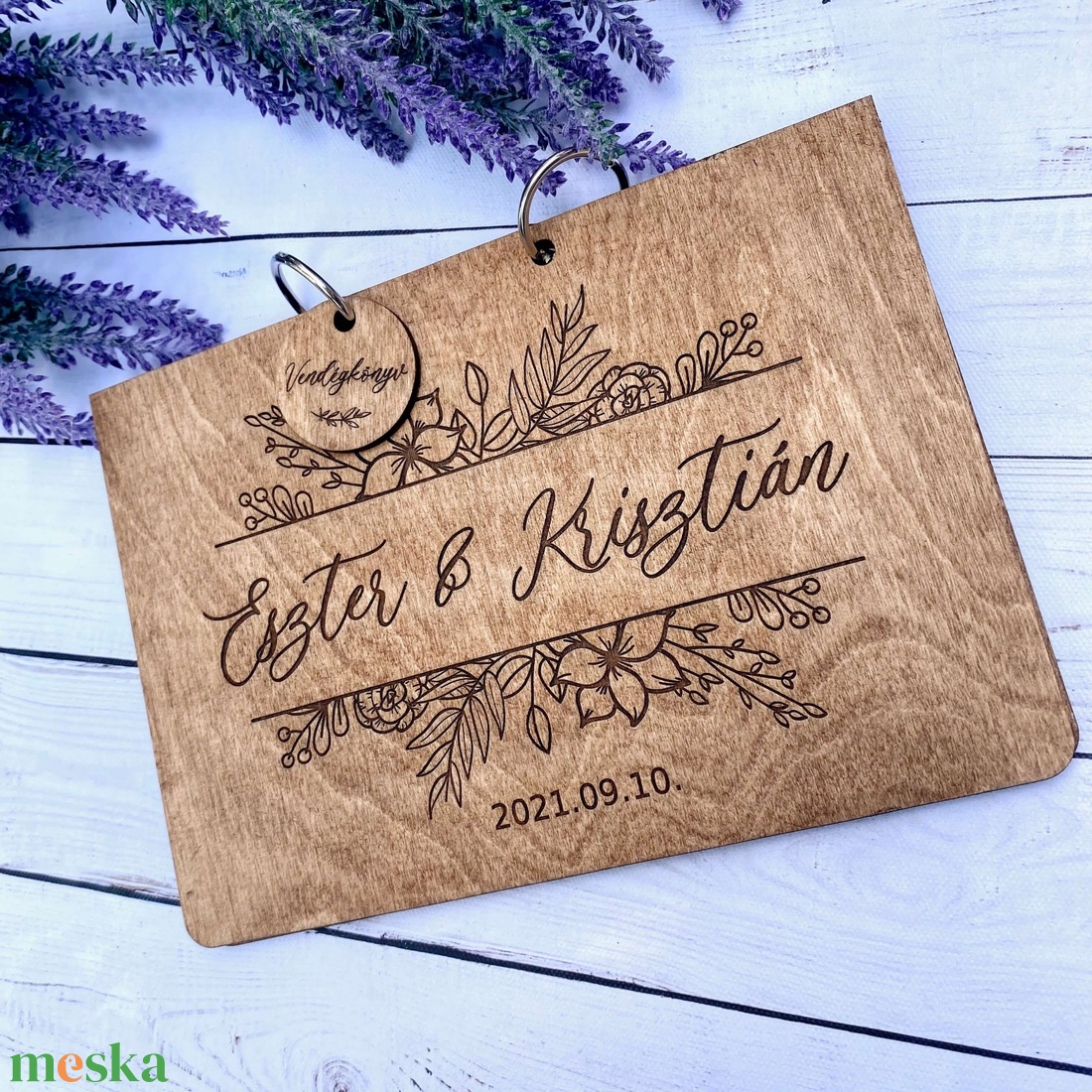 Esküvői vendégkönyv � Fa borítós barna - esküvő - emlék & ajándék - vendégkönyv - Meska.hu