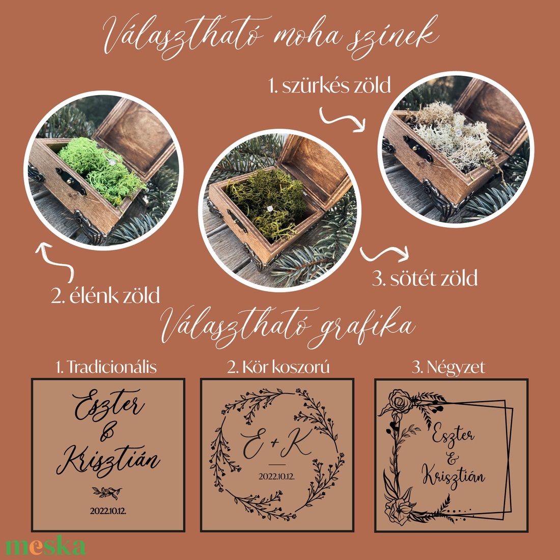 Esküvői gyűrűtartó doboz fából Vintage stílusban - esküvő - kiegészítők - gyűrűtartó & gyűrűpárna - Meska.hu