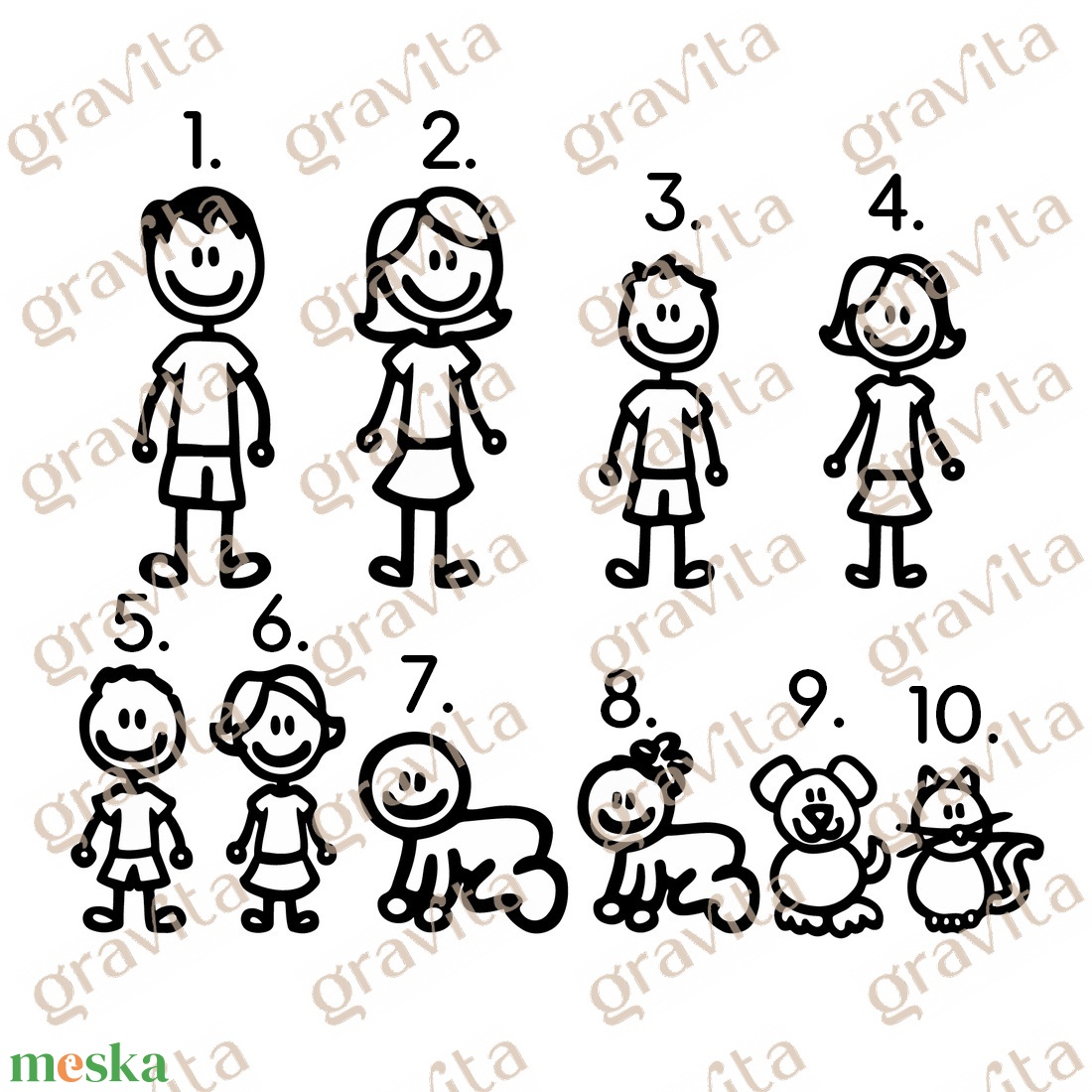 Egyedi család mintás lábtörlő � Gravírozott kókuszrost ajándék otthonra - otthon & életmód - lakástextil - lábtörlő - Meska.hu