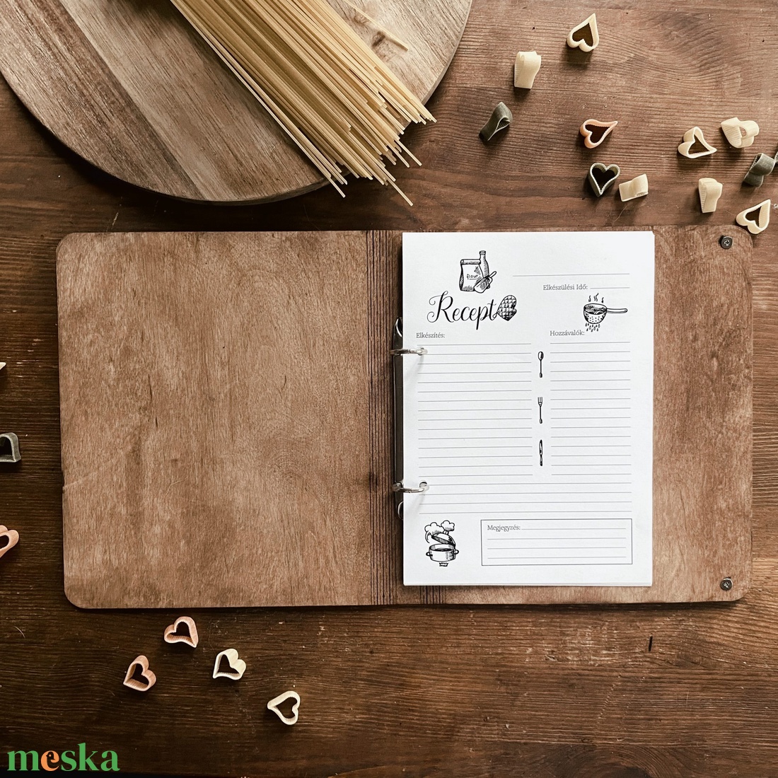 Egyedi receptfüzet � Gravírozott borító, receptlapokkal - otthon & életmód - konyhafelszerelés, tálalás - sütés, főzés - receptfüzet - Meska.hu