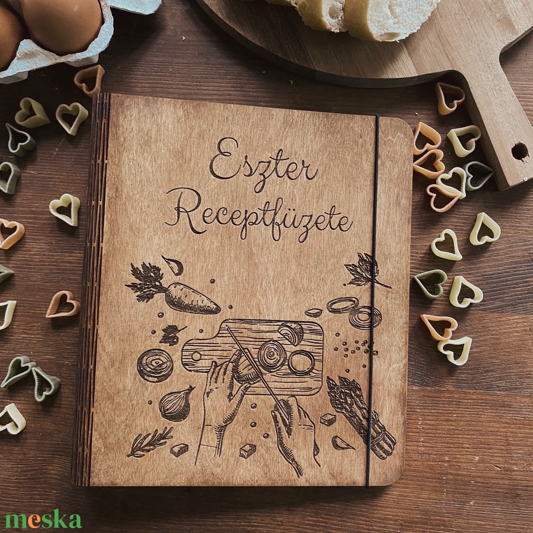 Egyedi receptfüzet � Gravírozott borító, receptlapokkal - otthon & életmód - konyhafelszerelés, tálalás - sütés, főzés - receptfüzet - Meska.hu