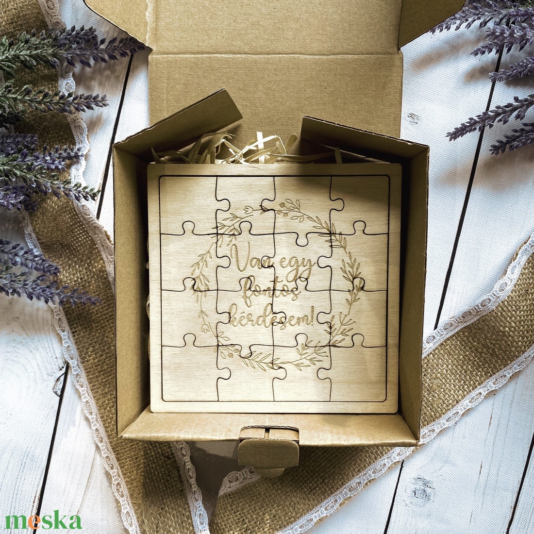 Keresztszülő felkérő DÍSZDOBOZBAN � Puzzle - baba - mama - keresztelő kellékek - keresztszülő felkérő - Meska.hu