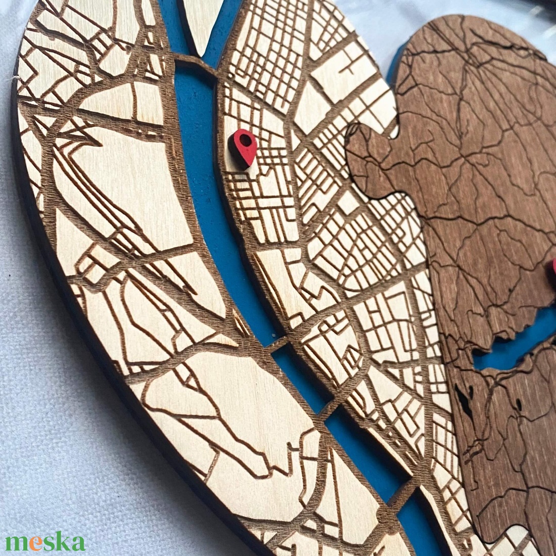 Egyedi szív térkép � Esküvőre � Valentin napra � Évfordulóra - esküvő - emlék & ajándék - köszönőajándék - Meska.hu