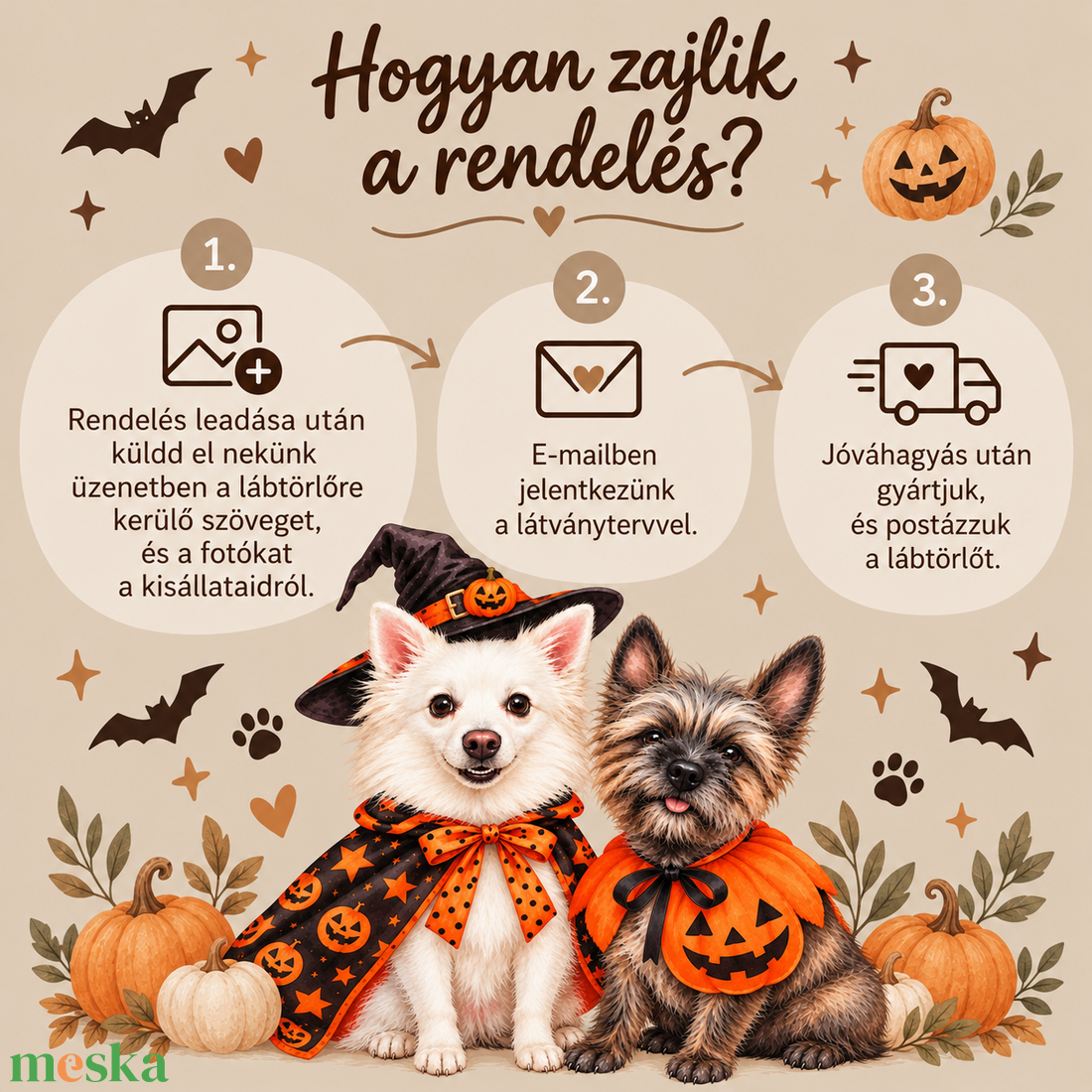 Egyedi állatos lábtörlő � Halloween - otthon & életmód - lakástextil - lábtörlő - Meska.hu