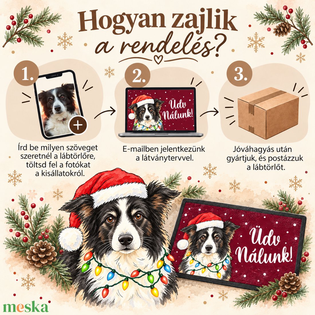 Egyedi állatos lábtörlő - otthon & életmód - lakástextil - lábtörlő - Meska.hu