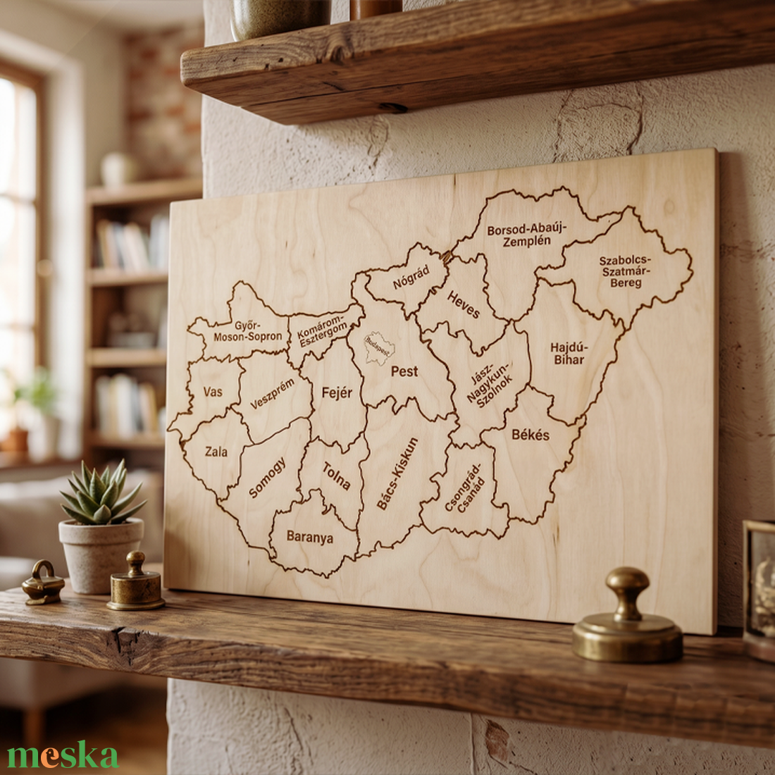 Magyarország Térkép Puzzle - otthon & életmód - dekoráció - fali és függő dekoráció - térkép - Meska.hu