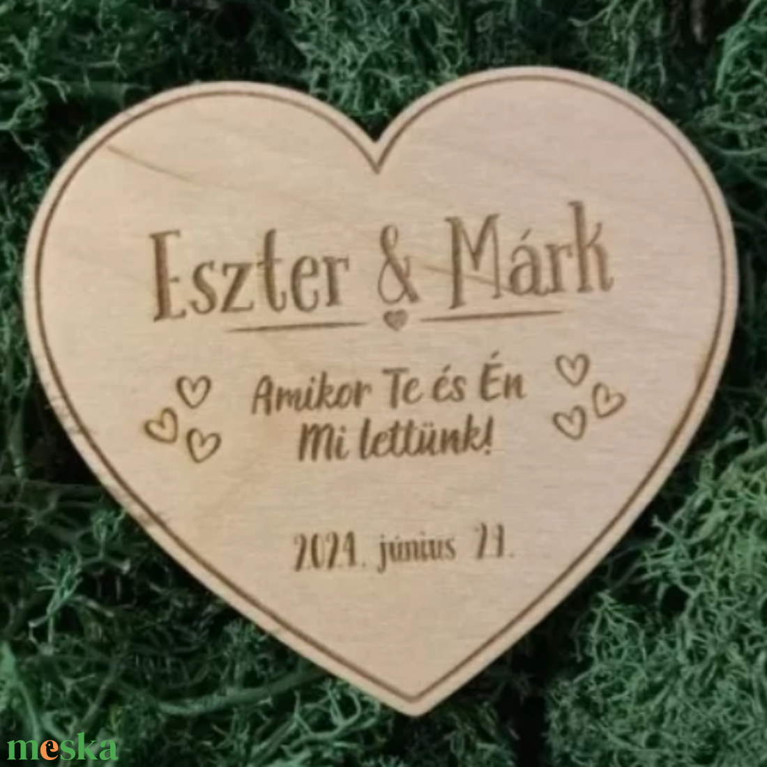 Fa köszönőajándék szív alakú - esküvő - emlék & ajándék - köszönőajándék - Meska.hu