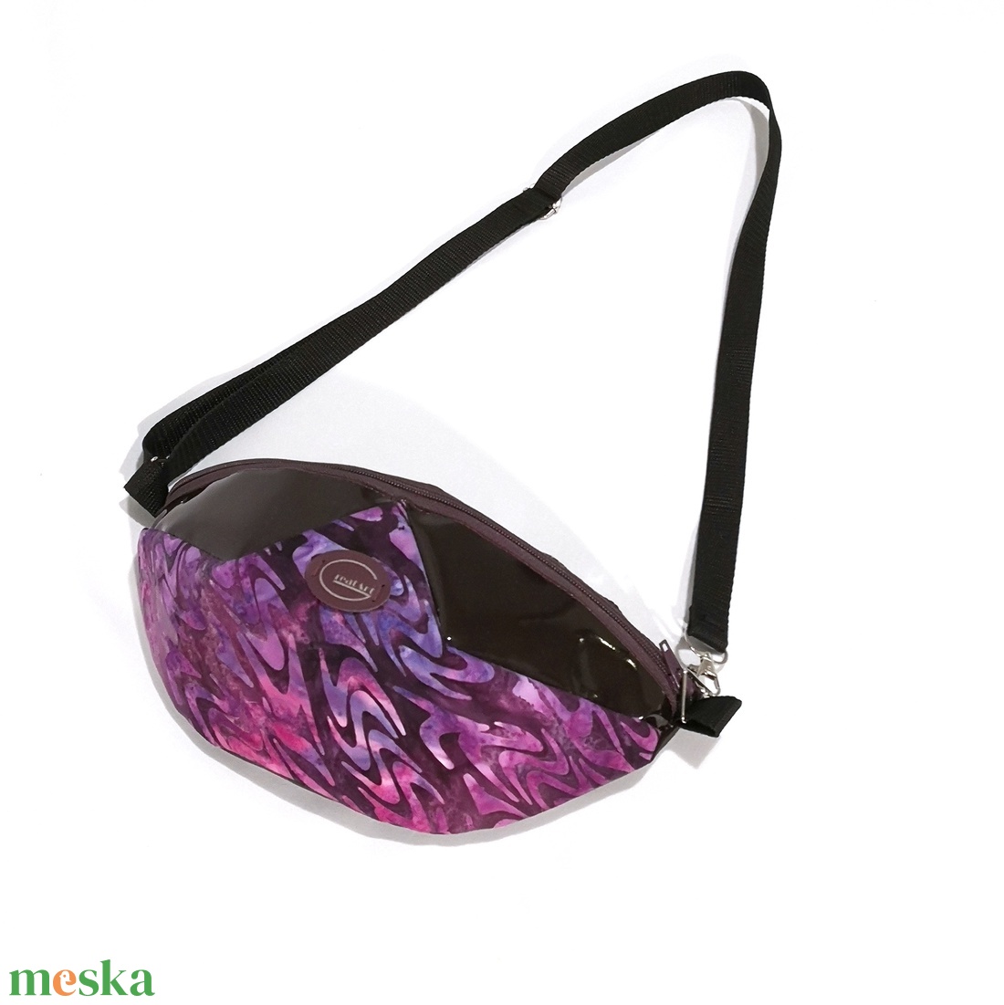 Padlizsán lila designer övtáska - táska & tok - övtáska - Meska.hu